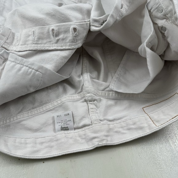 VTG Levi's 501 White Jeans Men Actual 32x26 Button Fly Straight 100% Cotton Y2K - Picture 16 of 16
